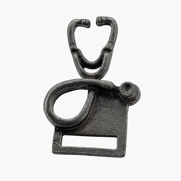 Stethoscope Pin Badge Holder Pendant Pinback Medical Nurse Name Tag - Picture 3 of 3